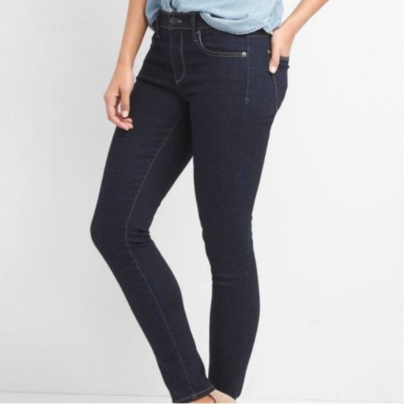 GAP GF Clean Dark Wash Skinny Jeans 25 - Picture 2 of 6